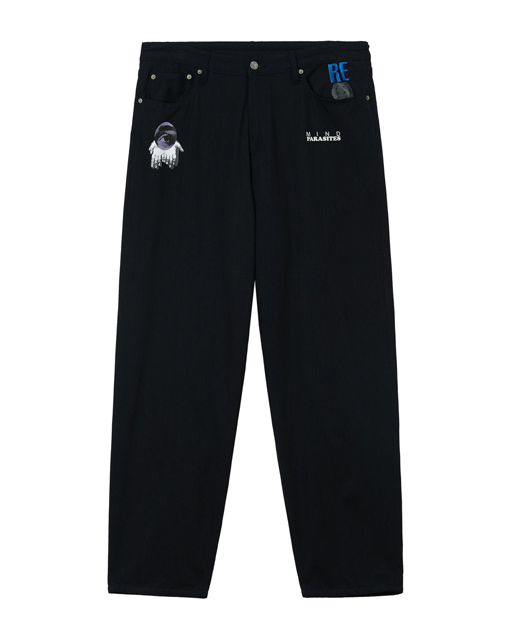 Graphic motif jeans