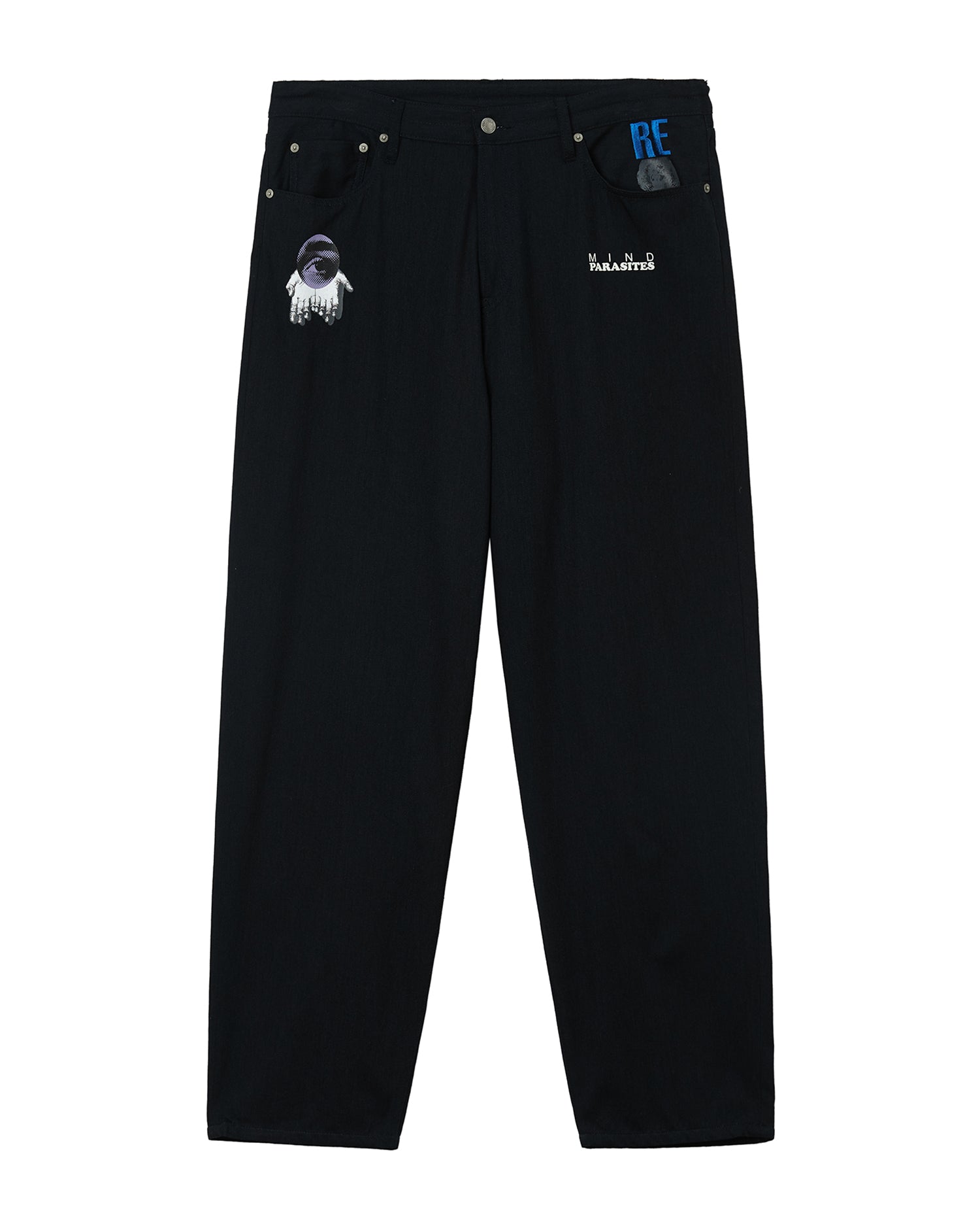 Graphic motif jeans