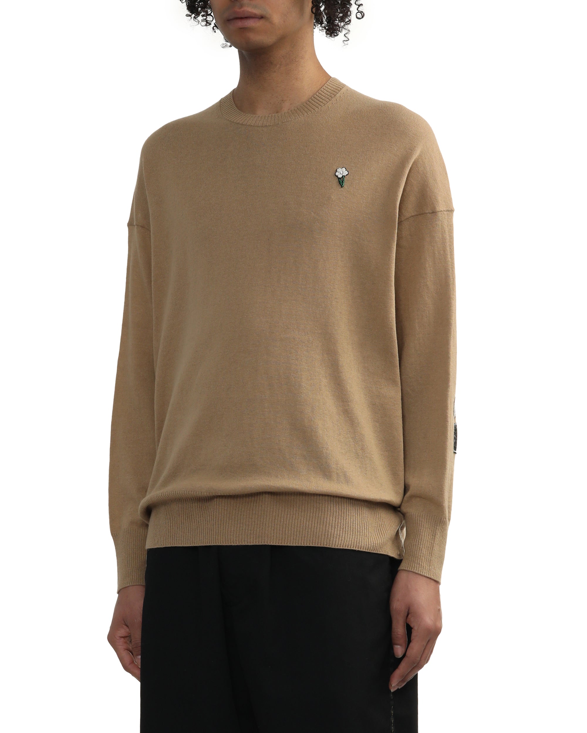 Embroidered graphic knit sweater