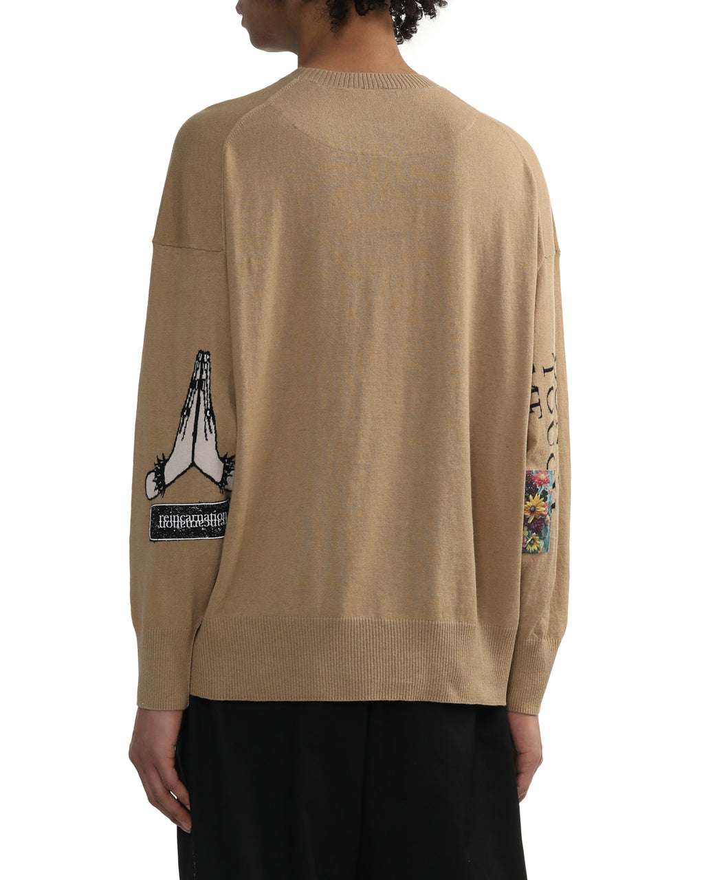 Embroidered graphic knit sweater