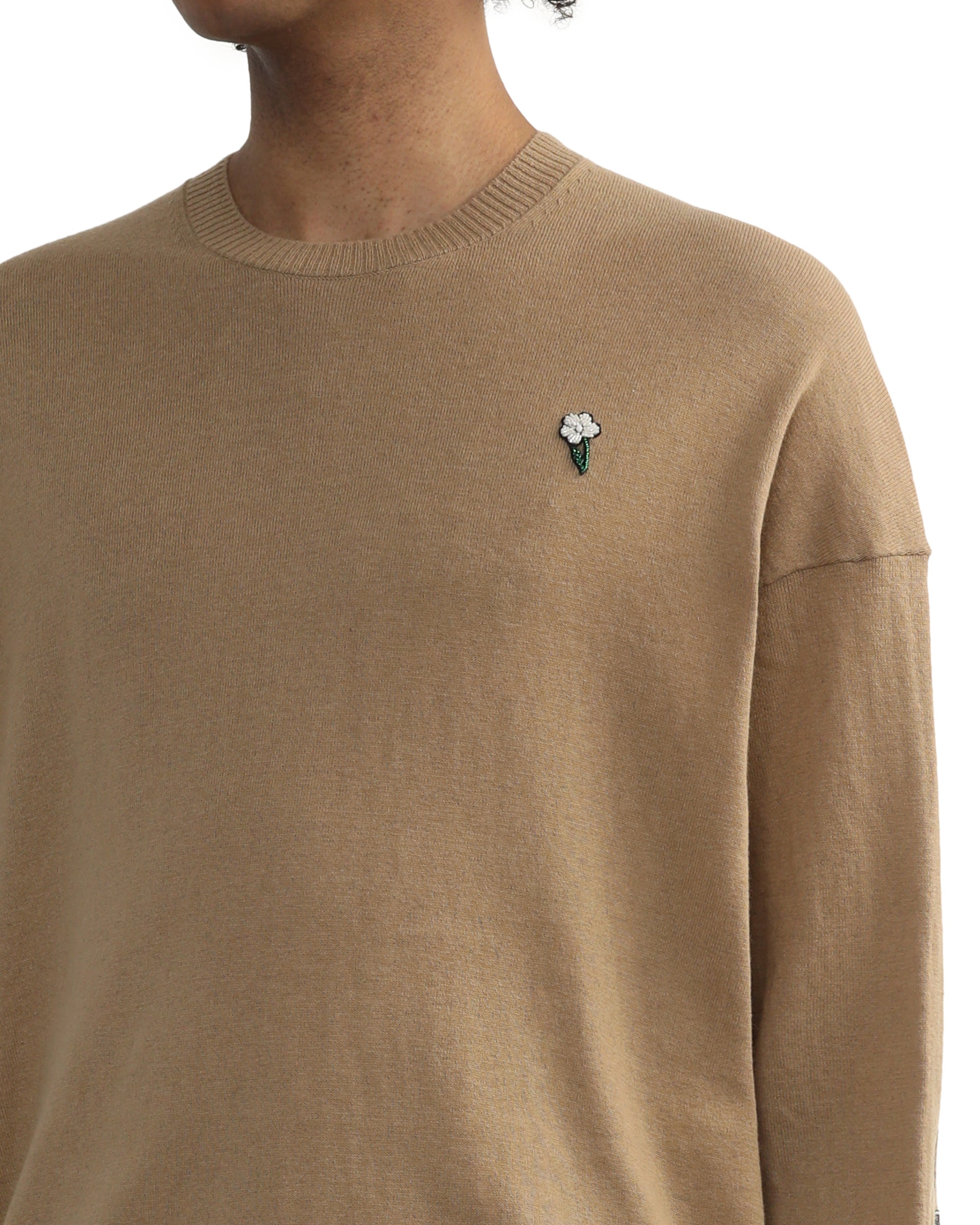 Embroidered graphic knit sweater