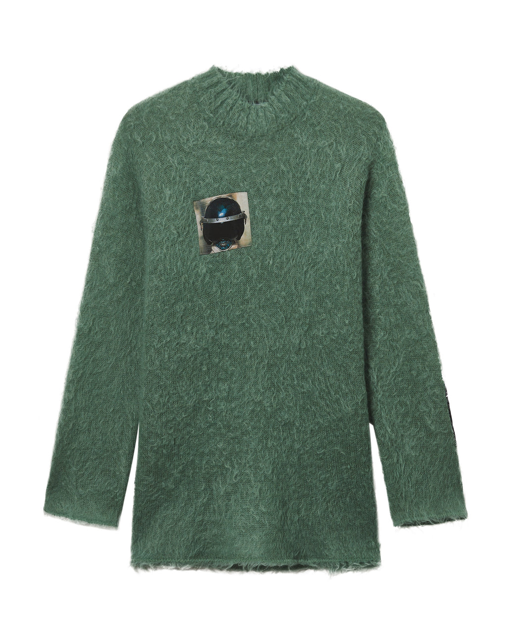 Graphic patch sweater