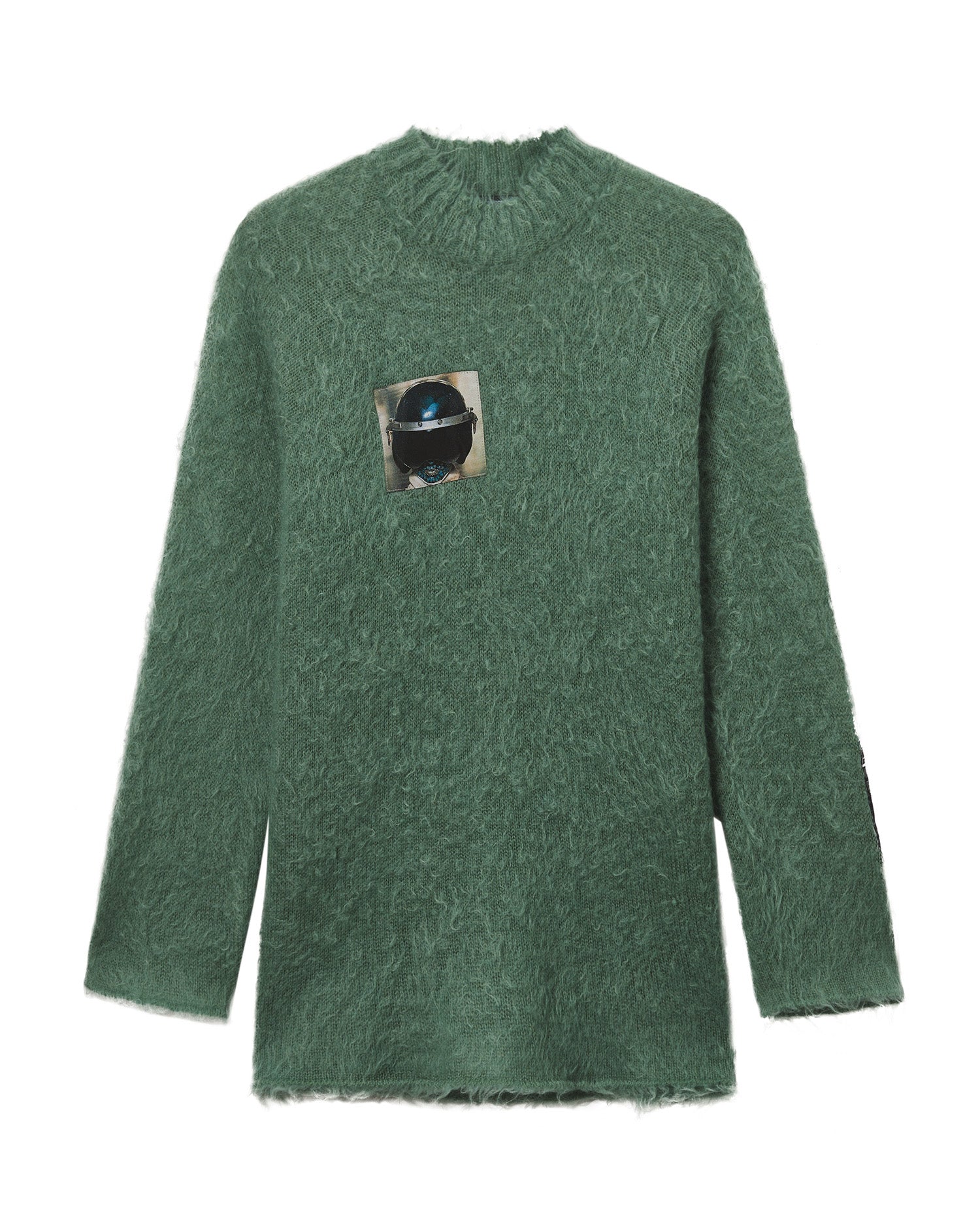 Graphic patch sweater