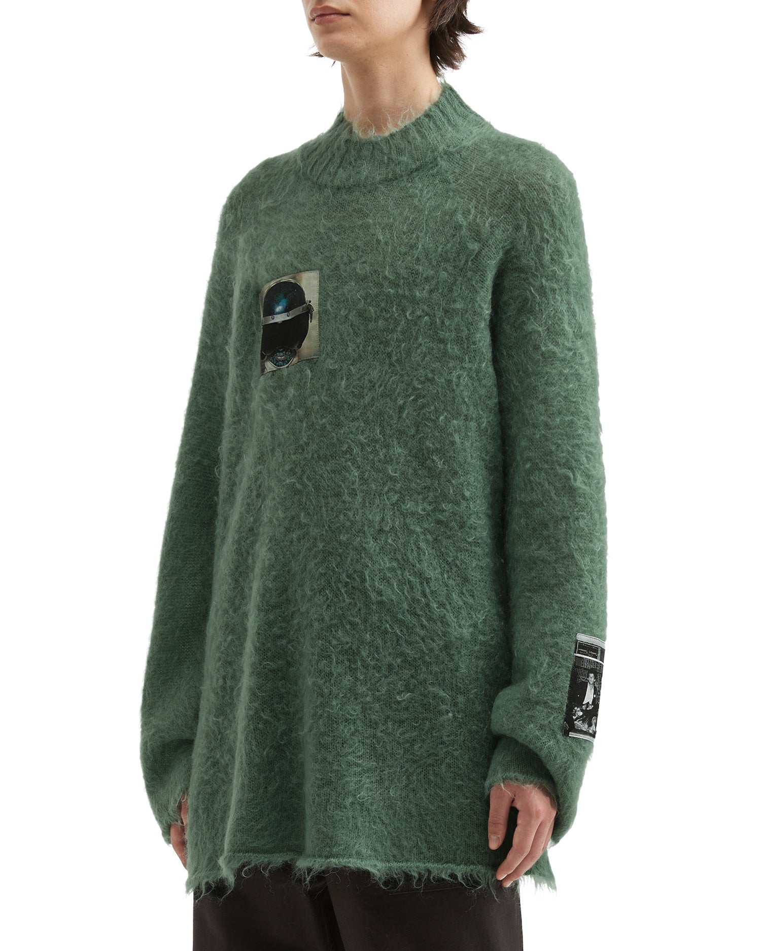 Graphic patch sweater