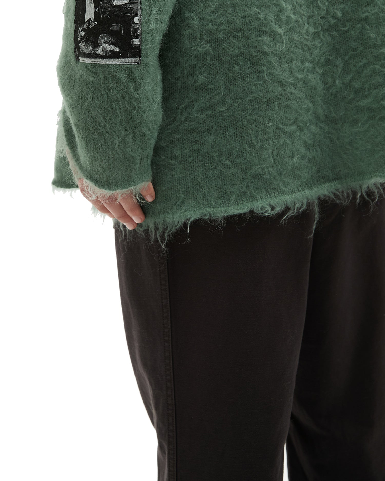 Graphic patch sweater