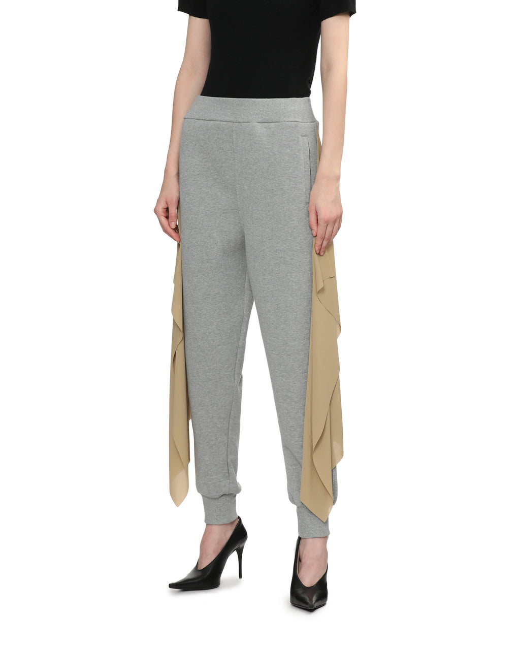 Layered drape jogger sweatpants