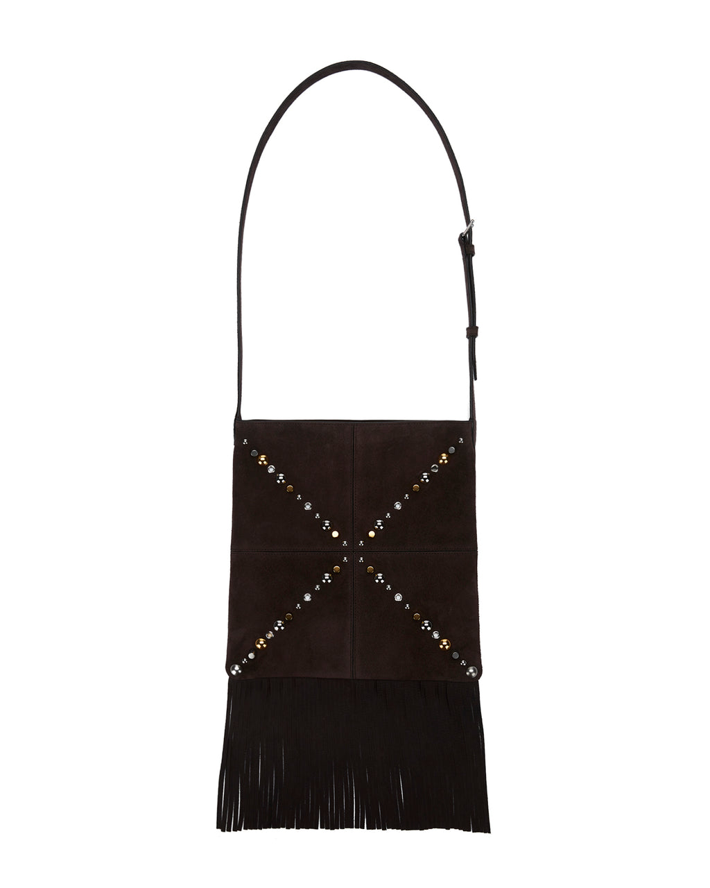 Nellcôte suede shoulder bag with fringes