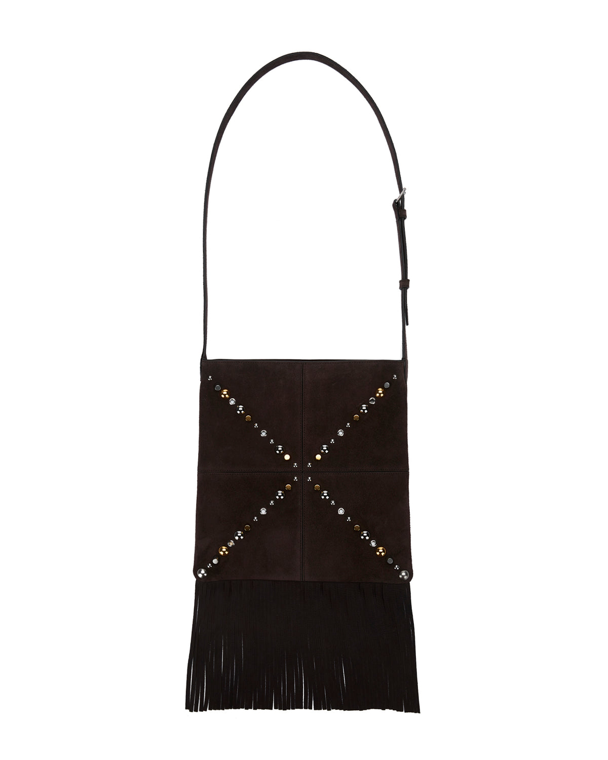 Nellcôte suede shoulder bag with fringes