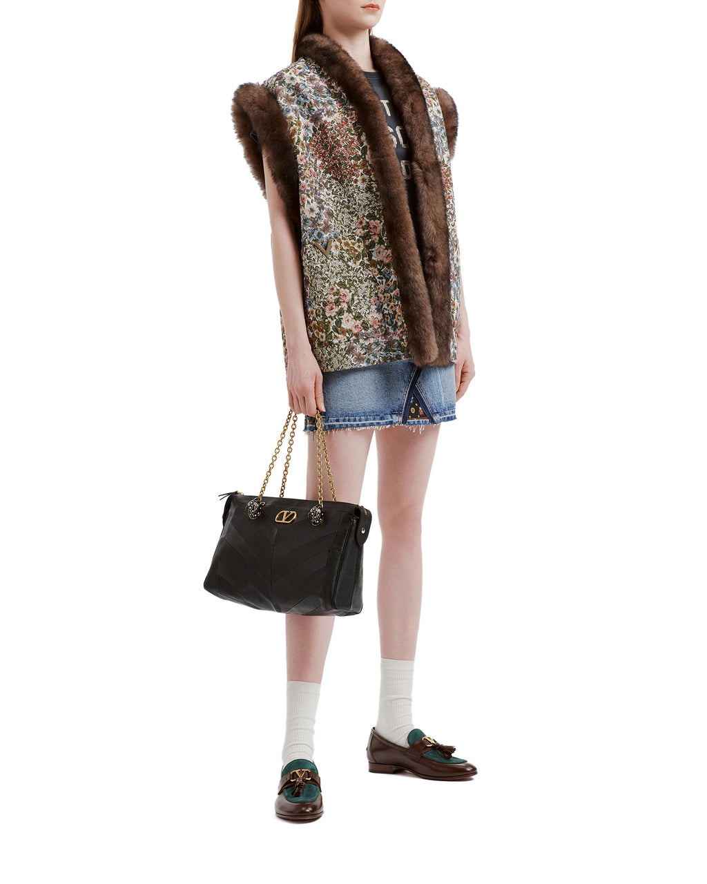 Panthea shoulder bag with chevron pattern