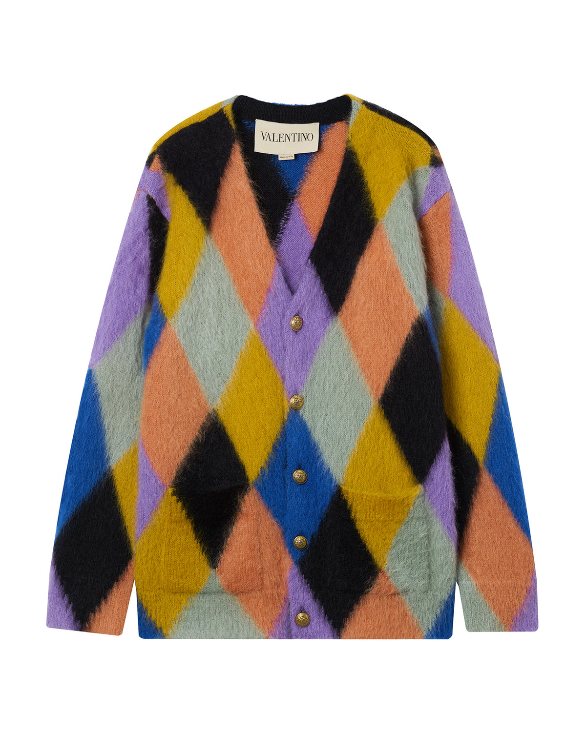 Rhombelle pattern wool cardigan