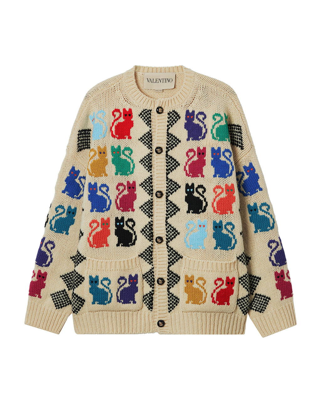 Le Chat De La Maison jacquard pattern cardigan