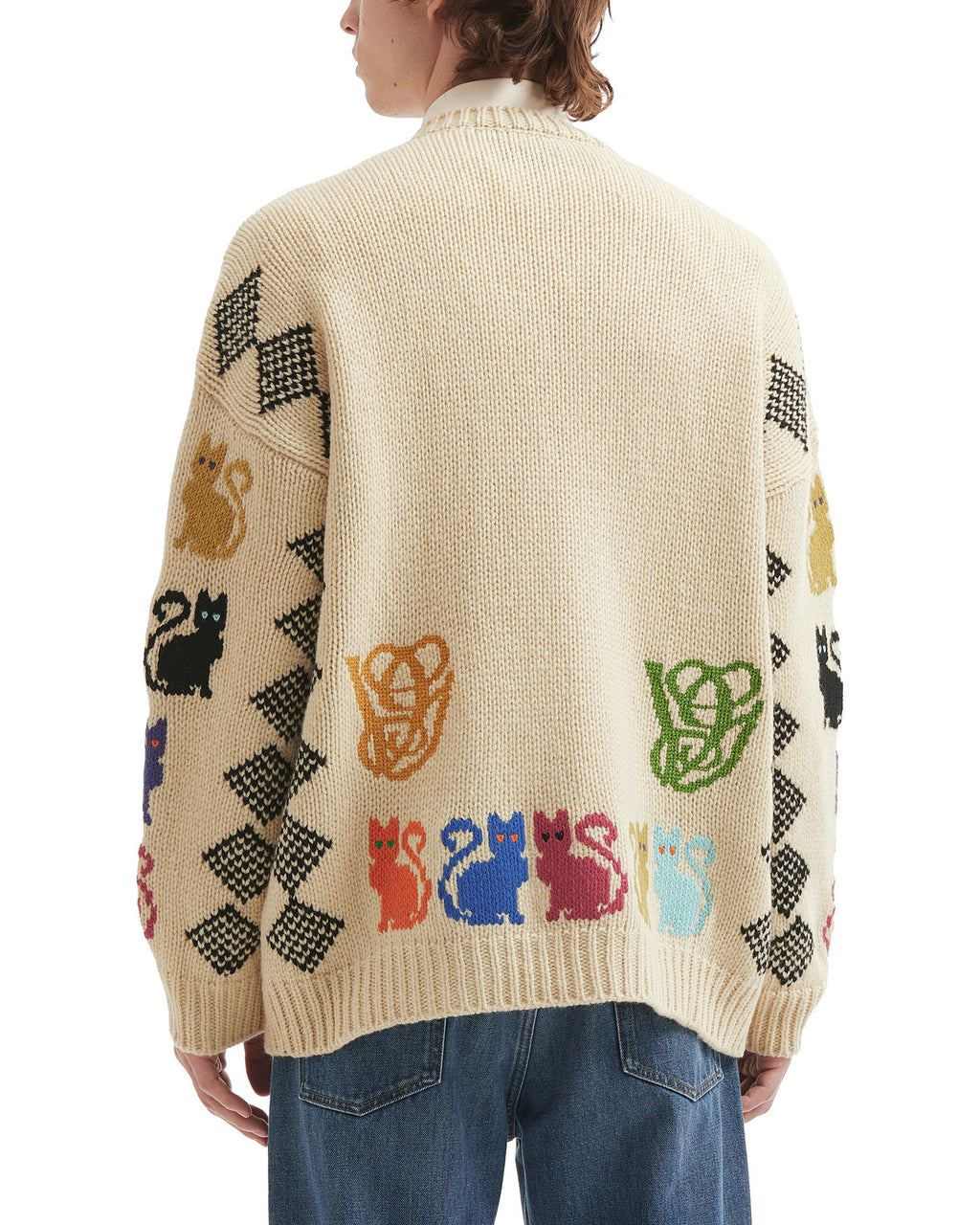 Le Chat De La Maison jacquard pattern cardigan
