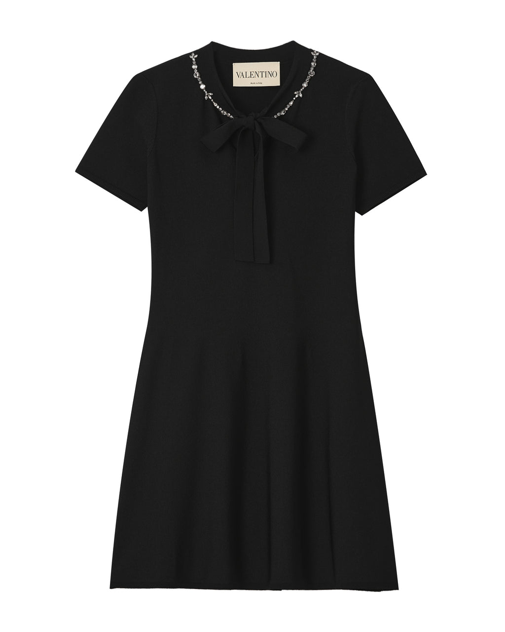 Bow-detailed embellished mini dress