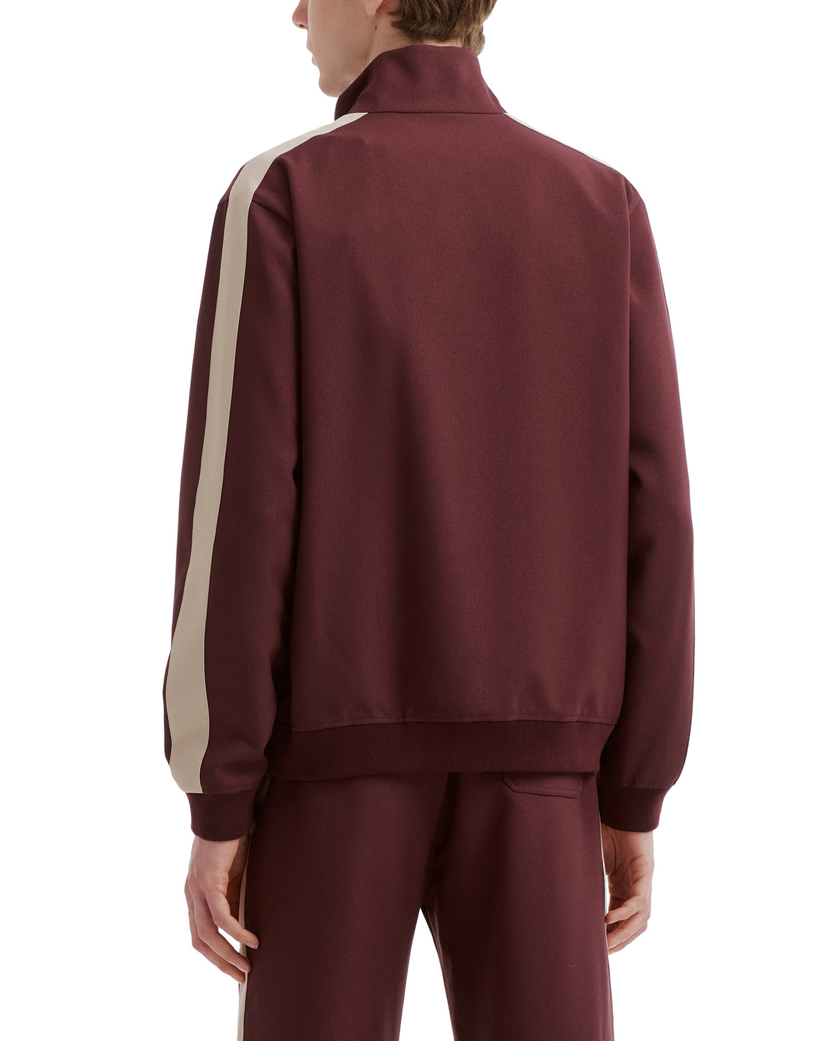 VGold striped drill zip-up jacket
