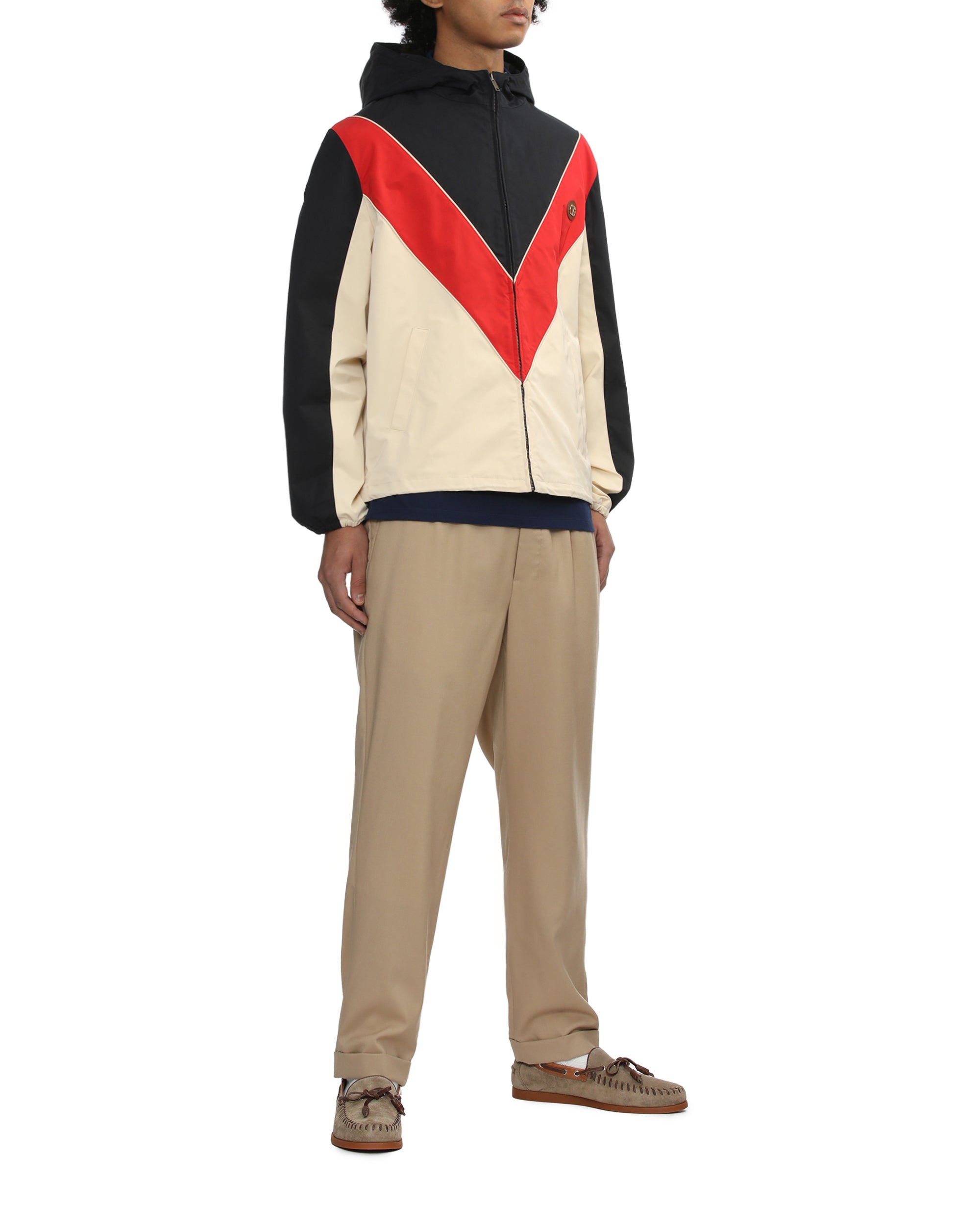 Hooded panelled jacket