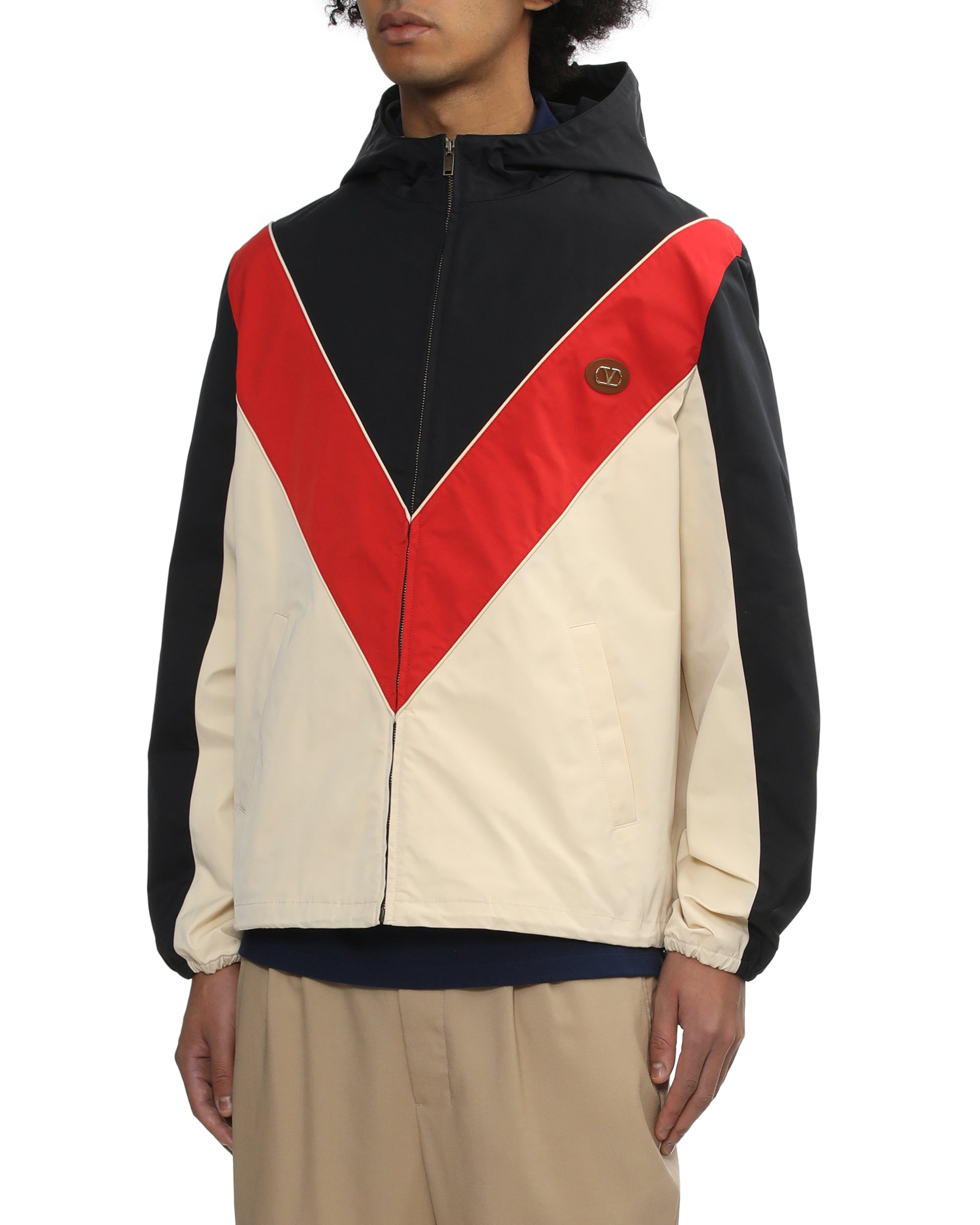 Hooded panelled jacket