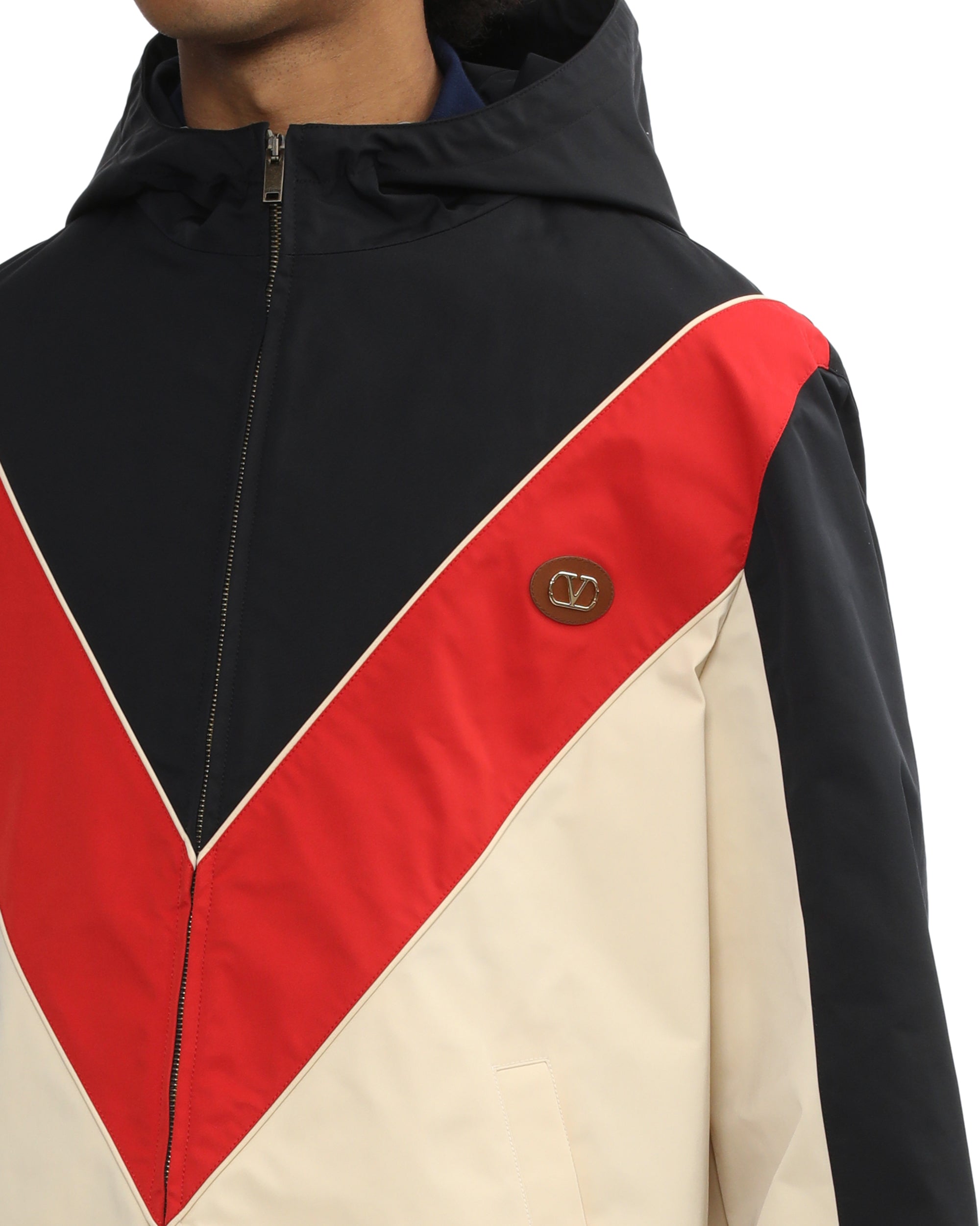 Hooded panelled jacket