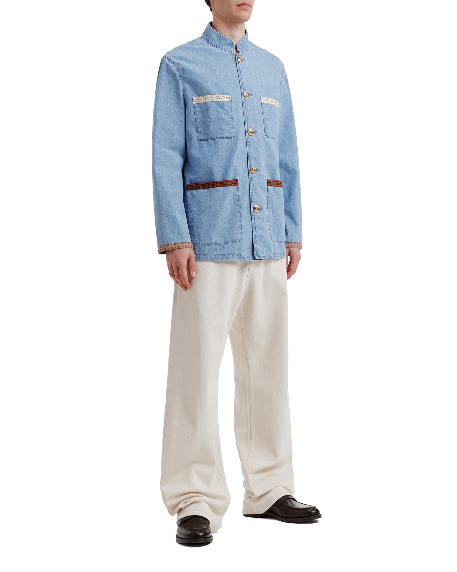 Safari jacket with printed edges