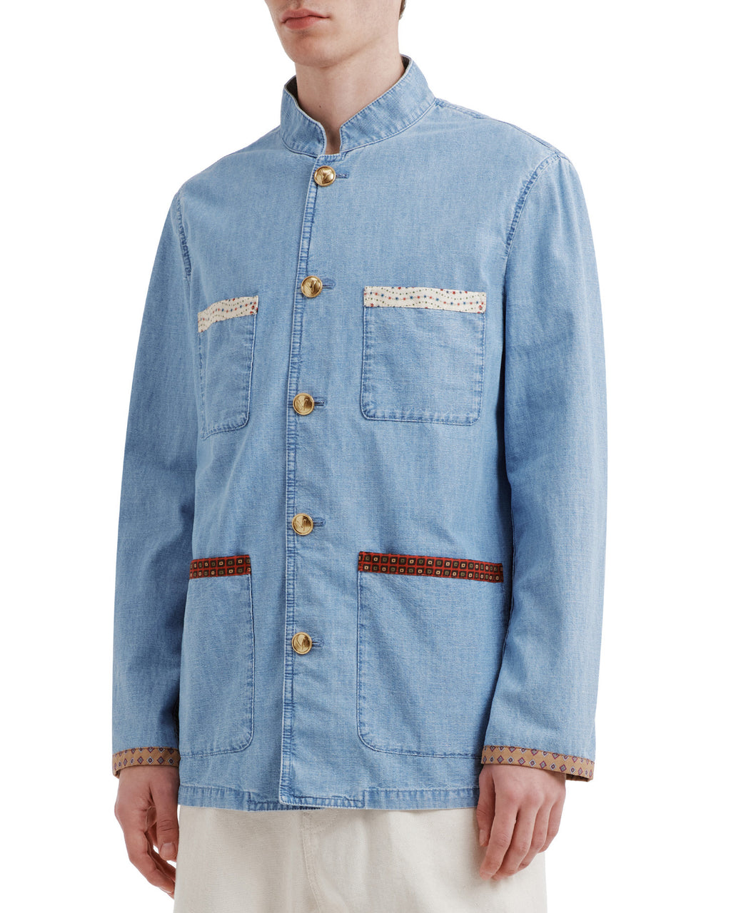 Safari jacket with printed edges