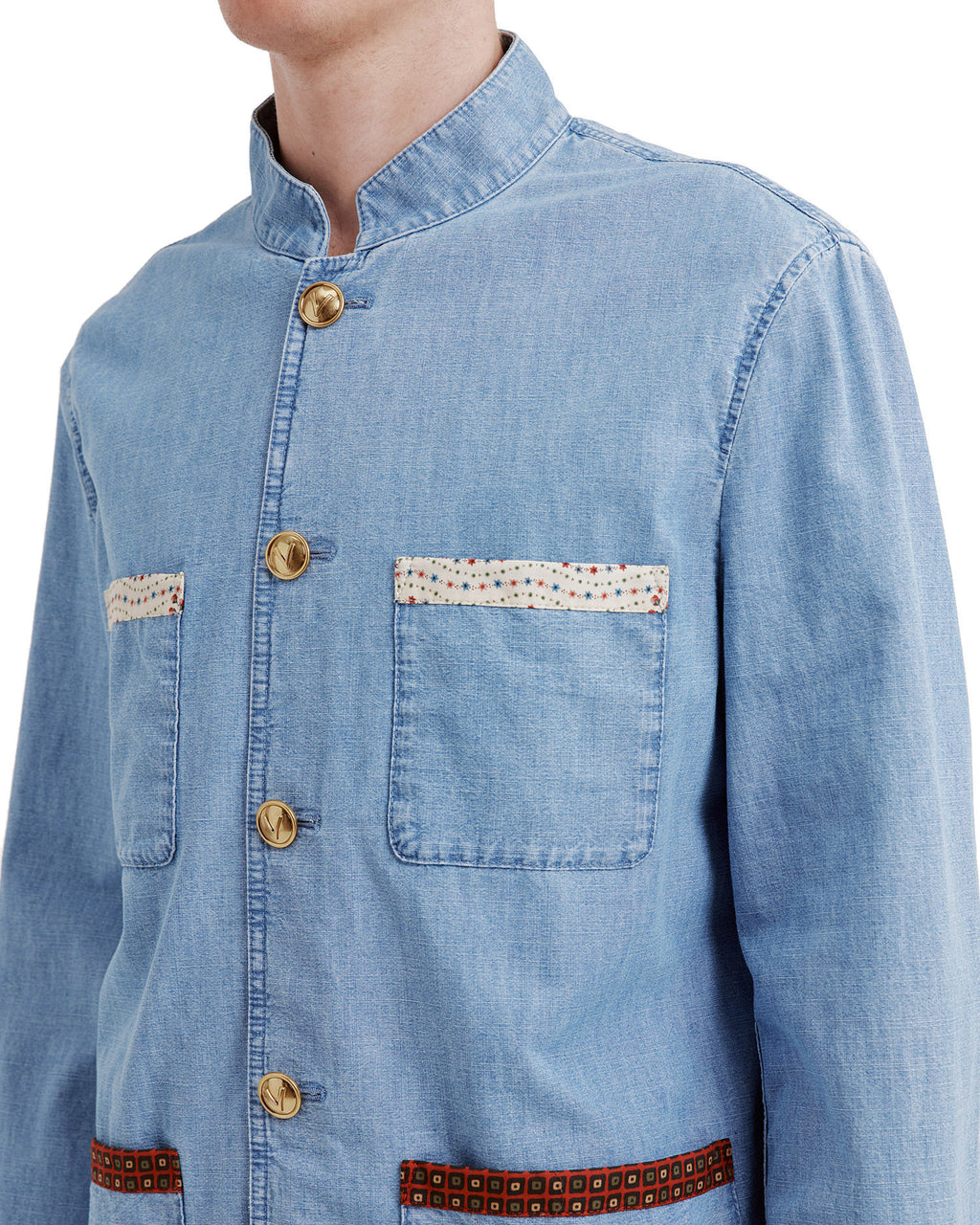 Safari jacket with printed edges