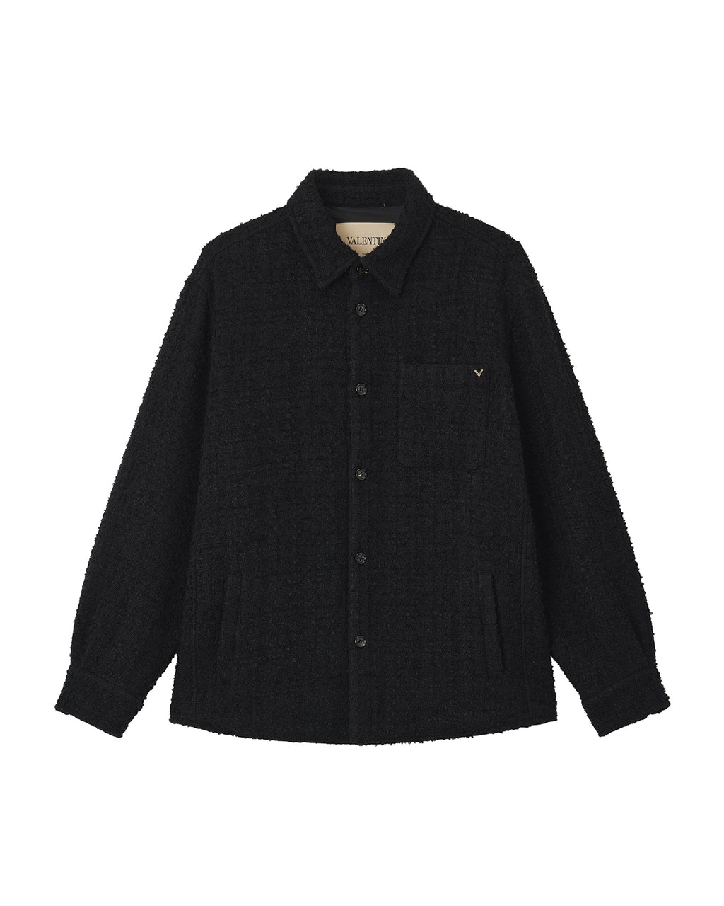 Cotton tweed shirt jacket