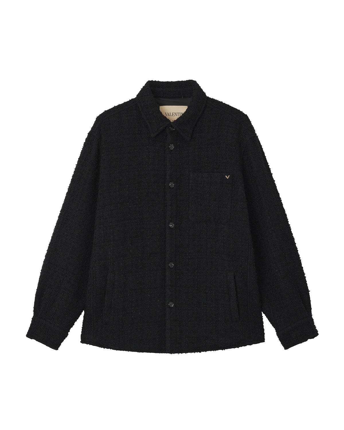 Cotton tweed shirt jacket