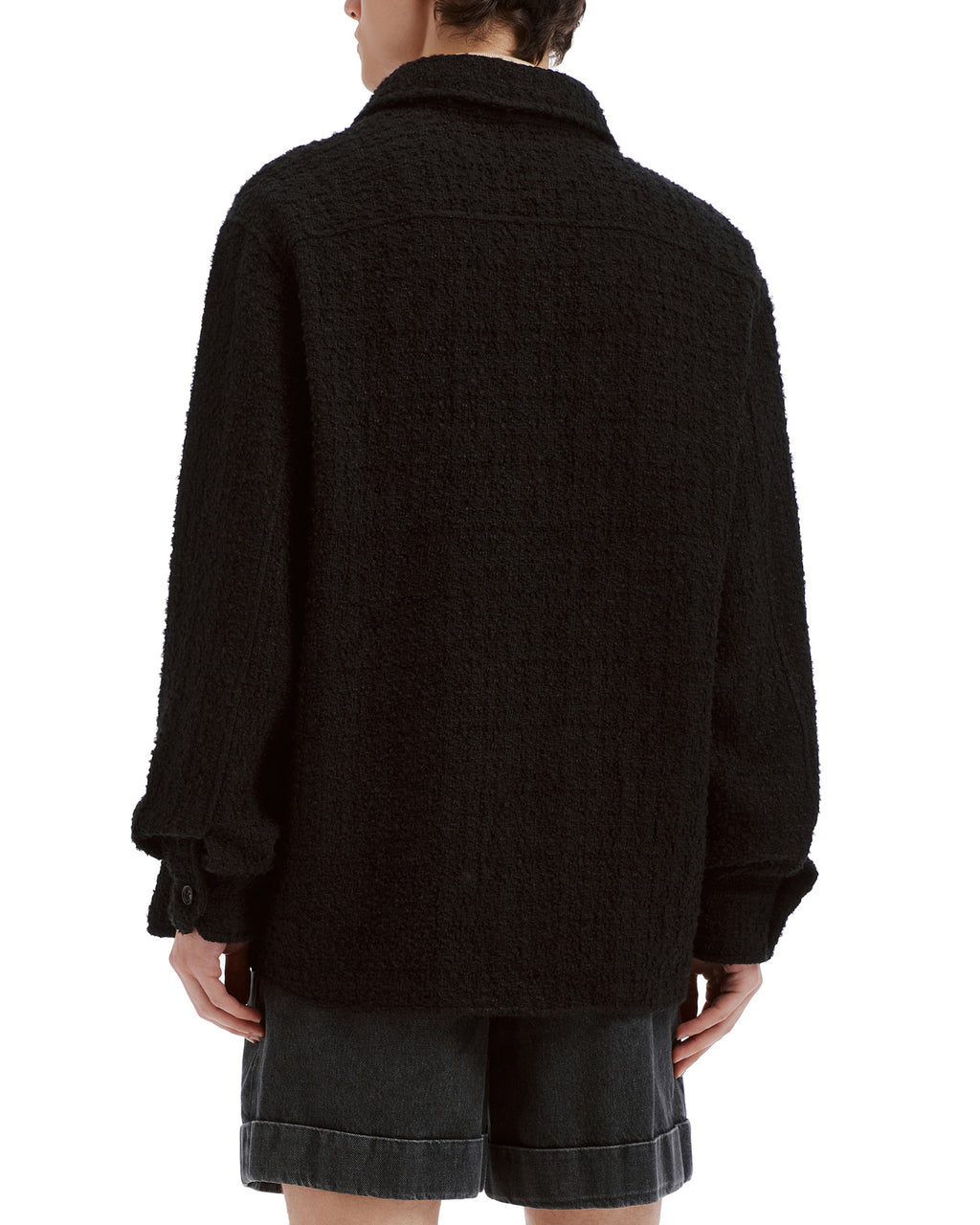 Cotton tweed shirt jacket