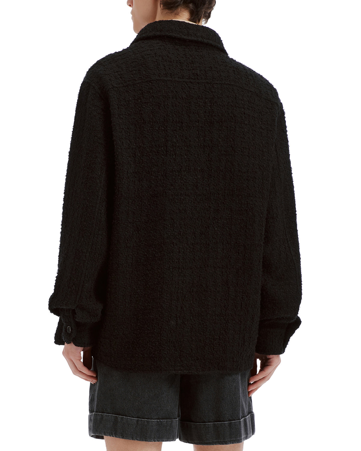 Cotton tweed shirt jacket