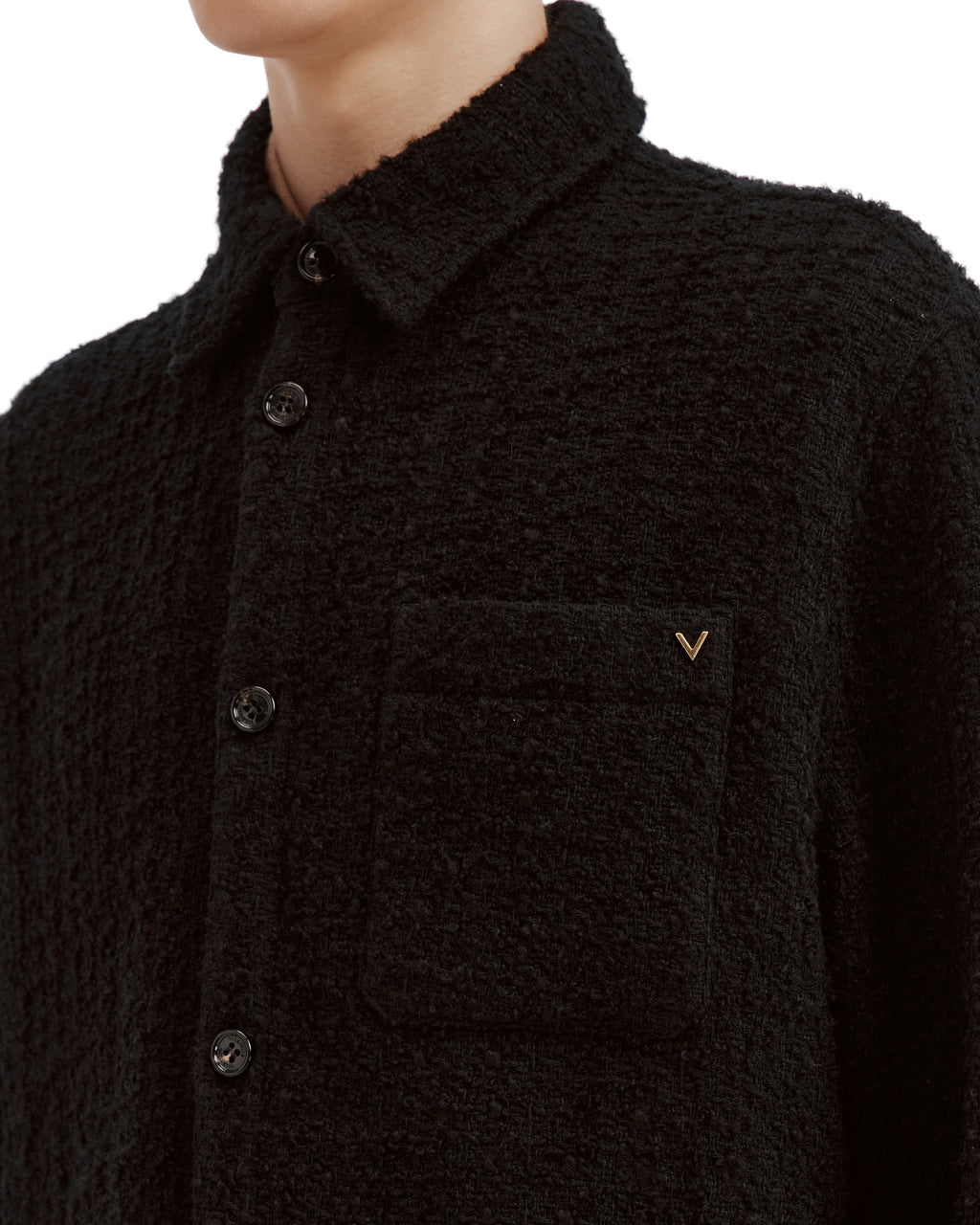 Cotton tweed shirt jacket