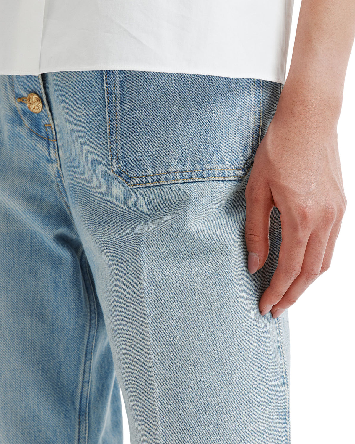 Button-front jeans