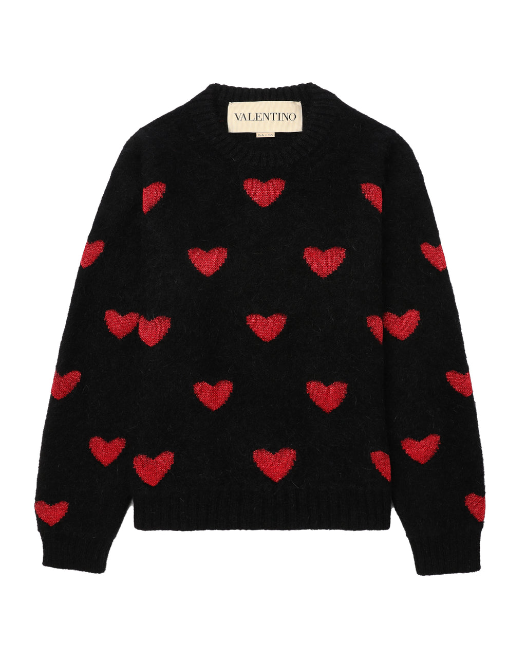 Heart jacquard pattern sweater