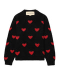Heart jacquard pattern sweater