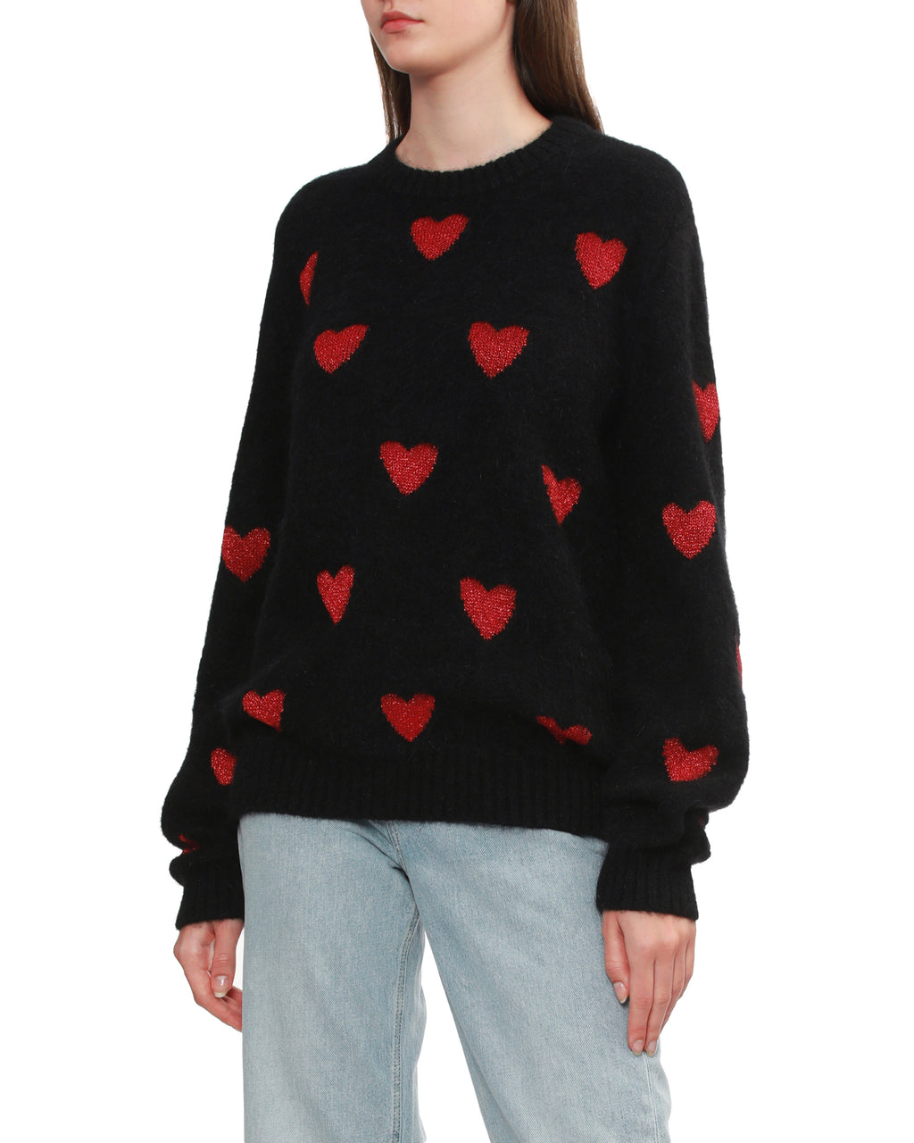 Heart jacquard pattern sweater