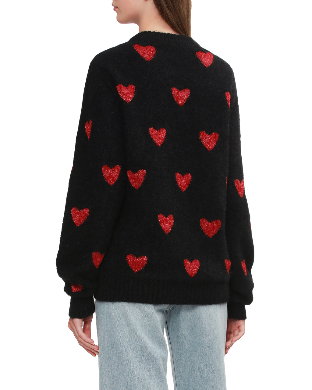 Heart jacquard pattern sweater