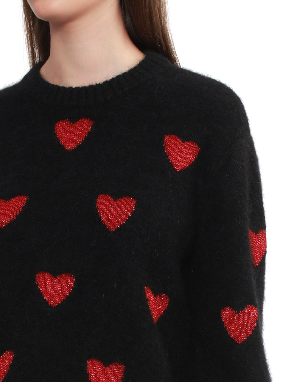 Heart jacquard pattern sweater