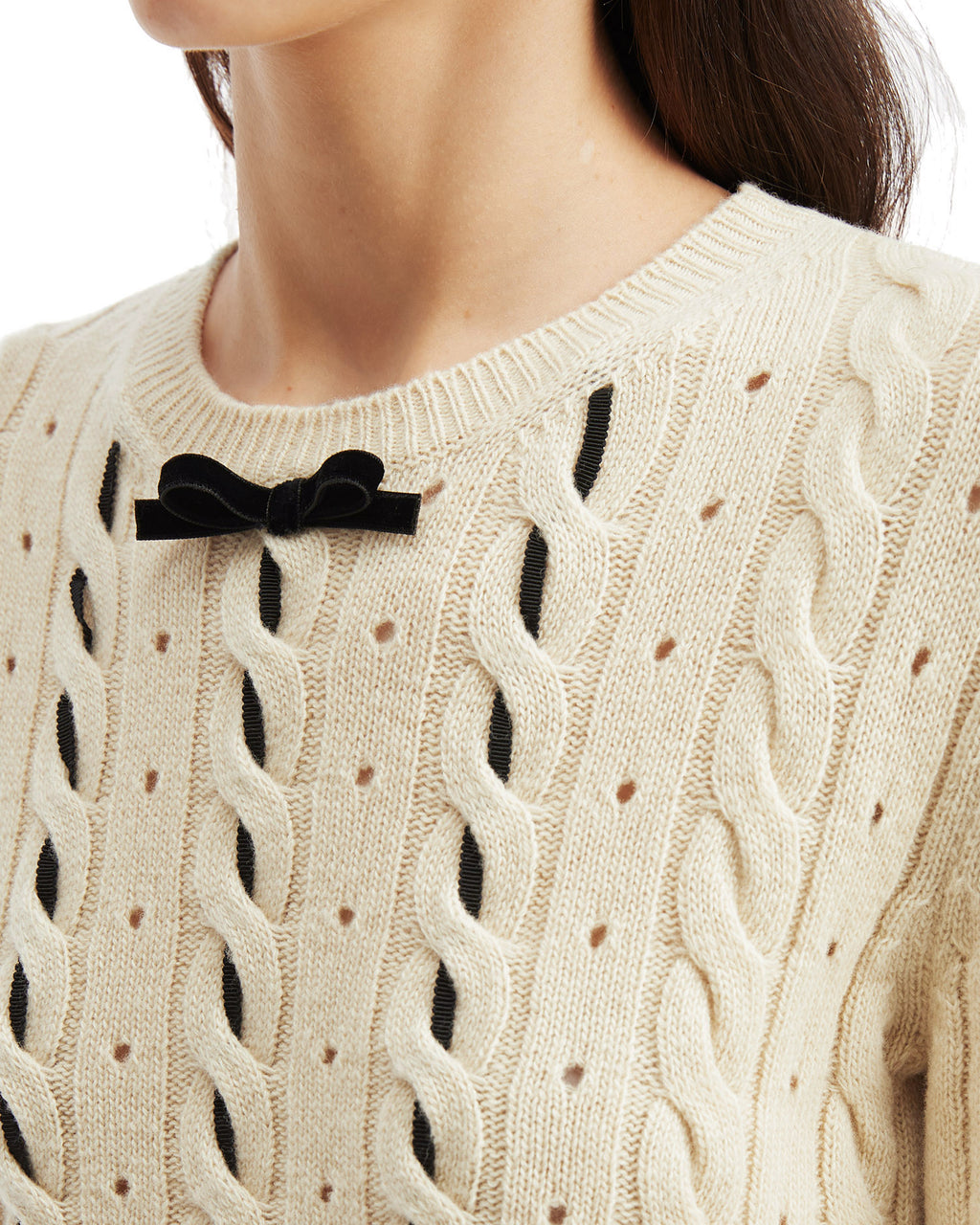 Contrasting trims sweater