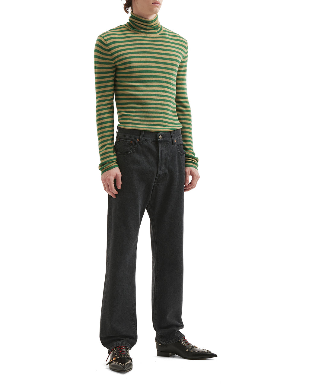 Striped turtleneck