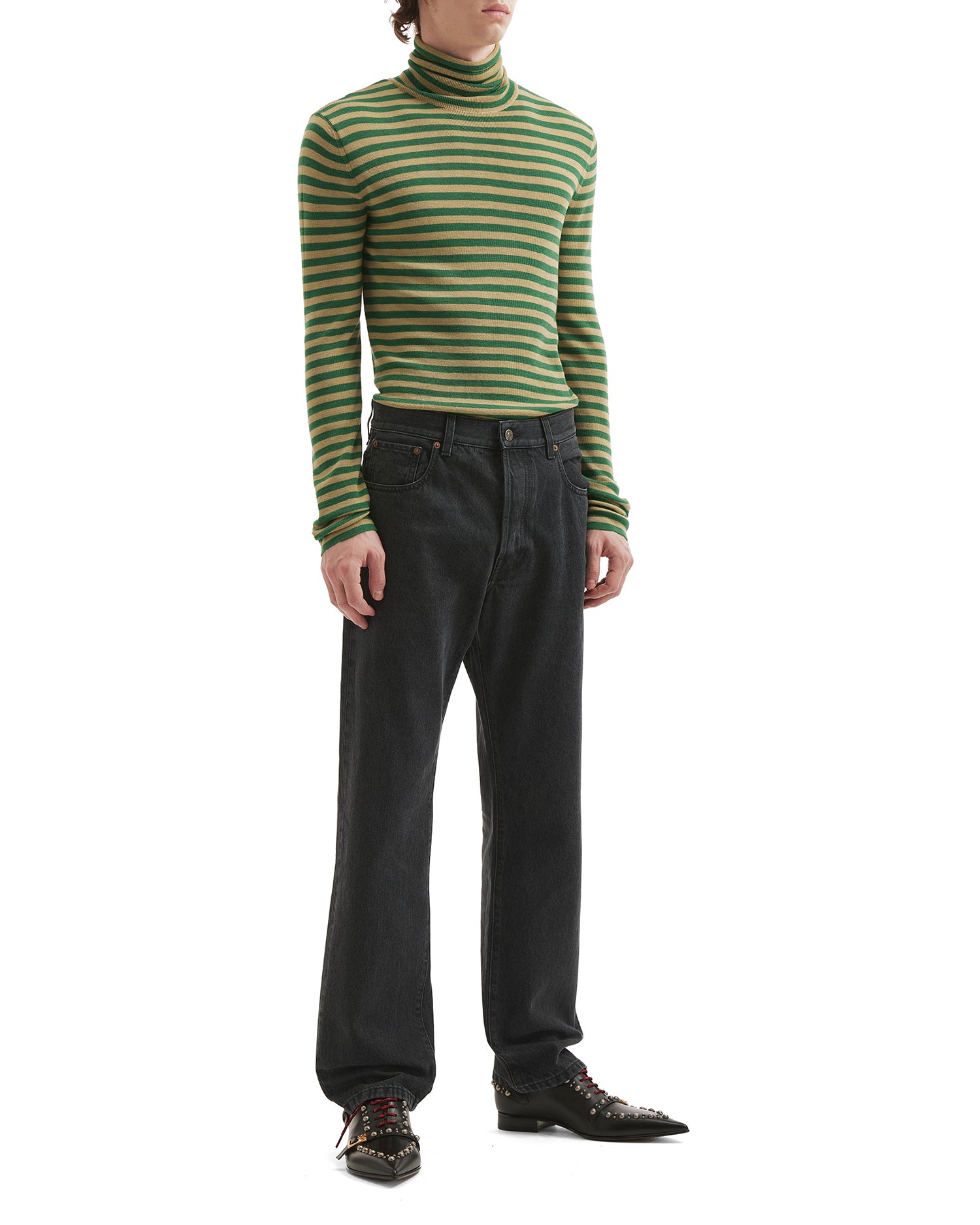 Striped turtleneck