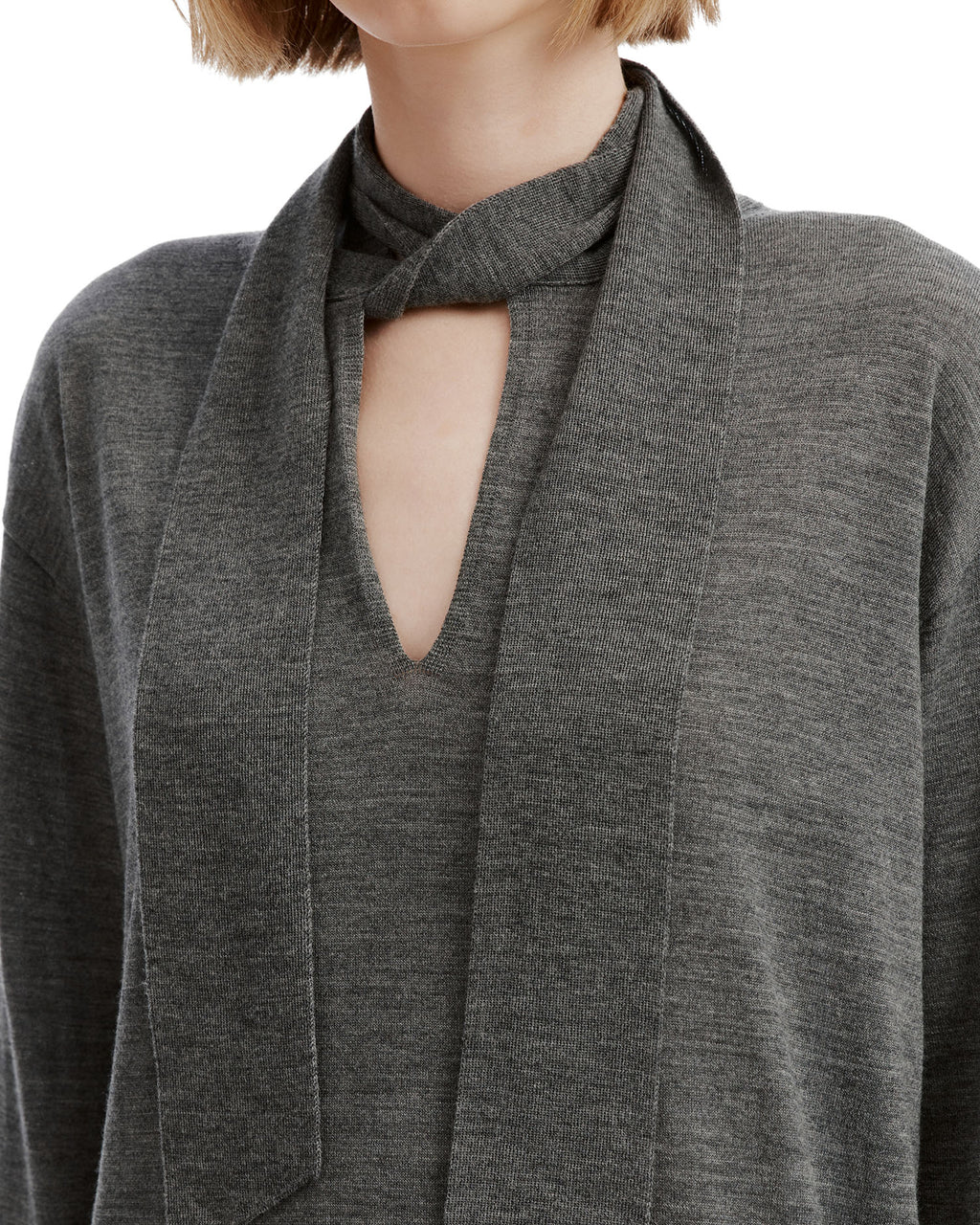 Tie neck jumper