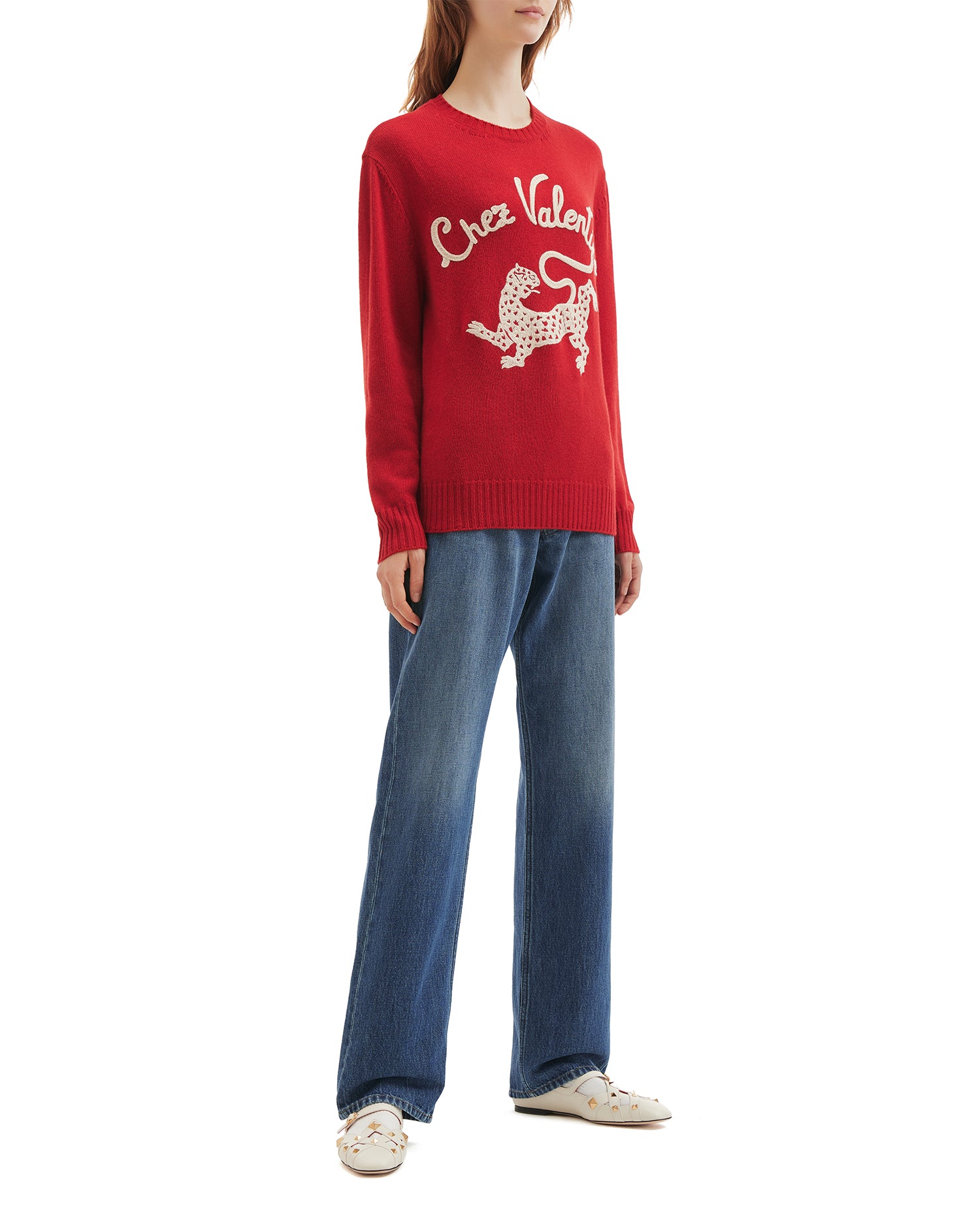 Chez Valentino & Panther embroidery sweater
