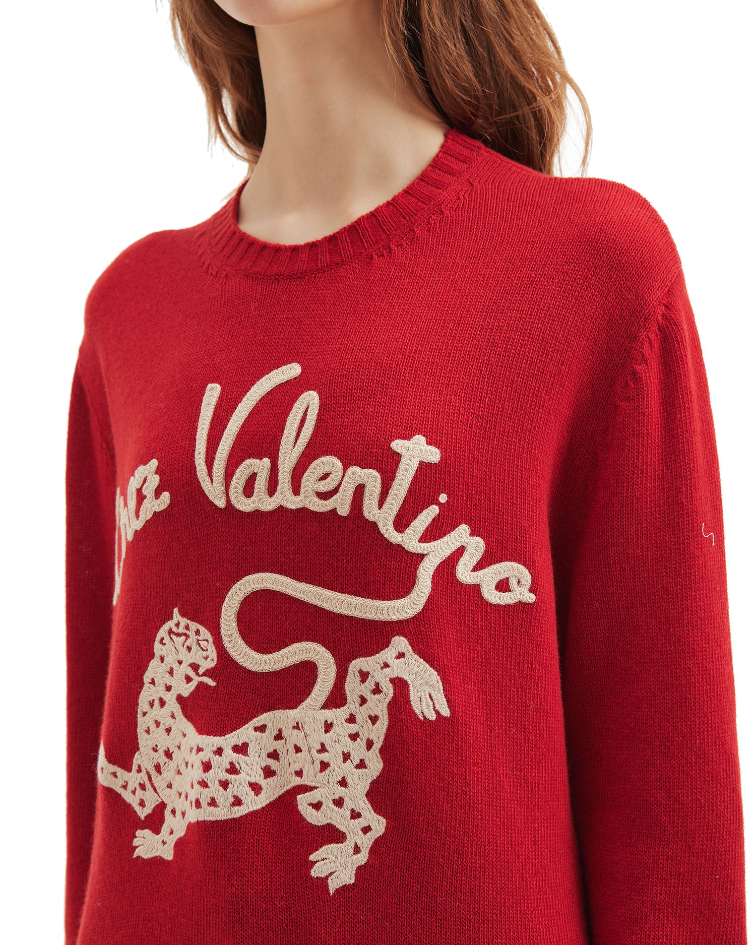 Chez Valentino & Panther embroidery sweater