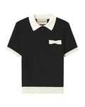 Bow-detail cotton polo shirt