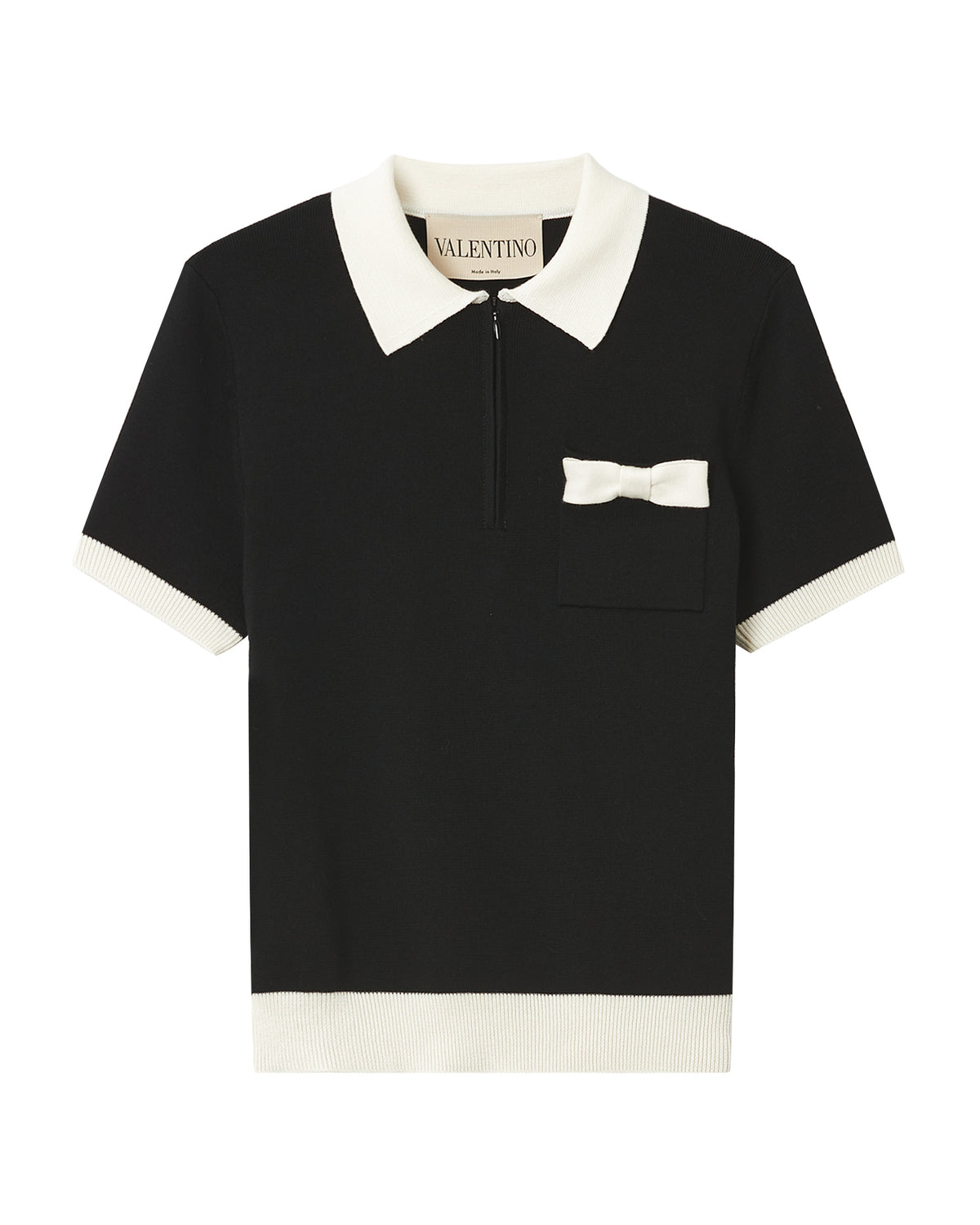 Bow-detail cotton polo shirt