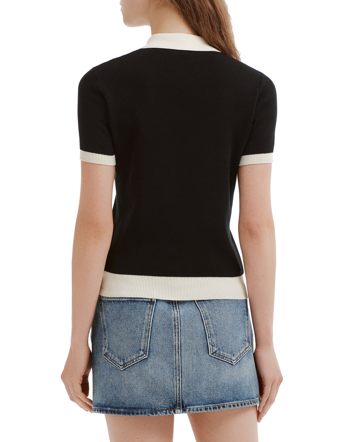 Bow-detail cotton polo shirt