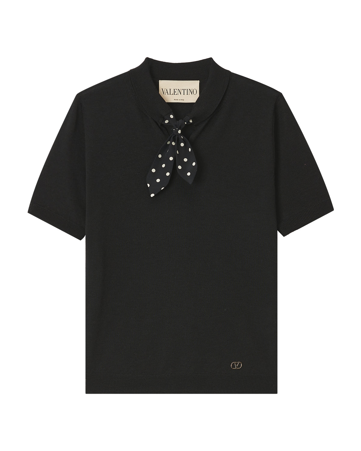 Silk-trimmed knit polo shirt