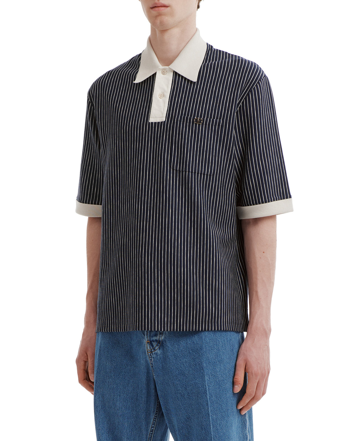 Striped polo tee