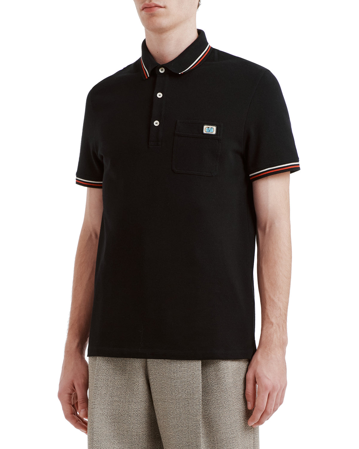 Piqué polo shirt with Vlogo patch
