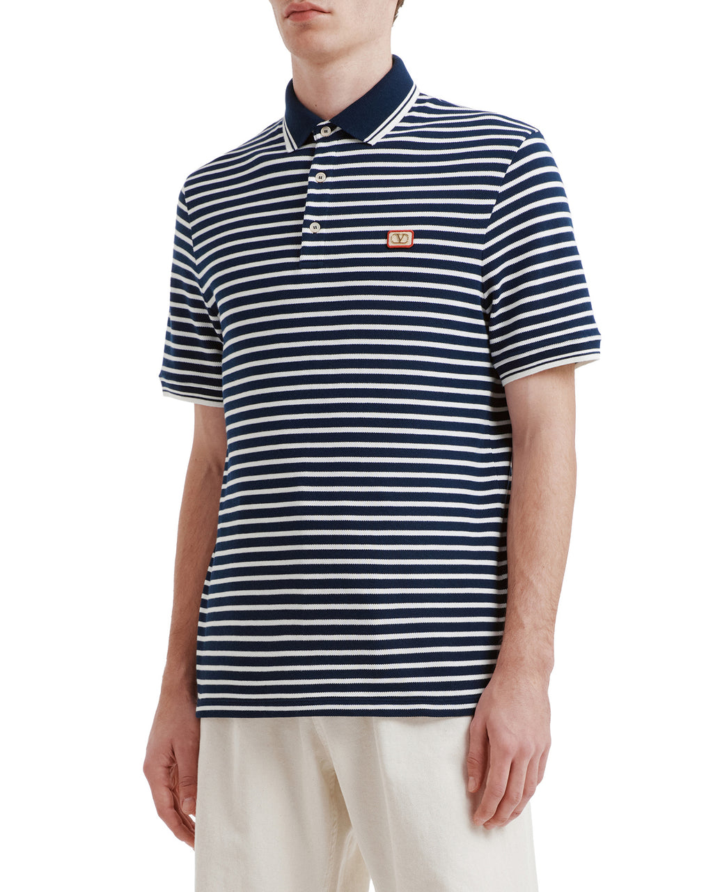Cotton piqué polo with VLogo patch