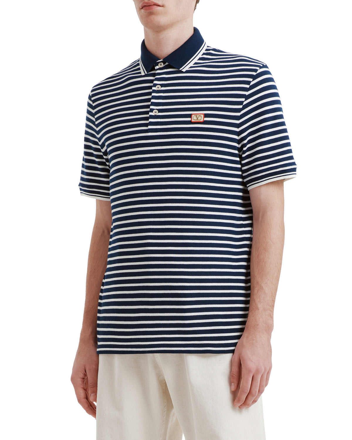 Cotton piqué polo with VLogo patch