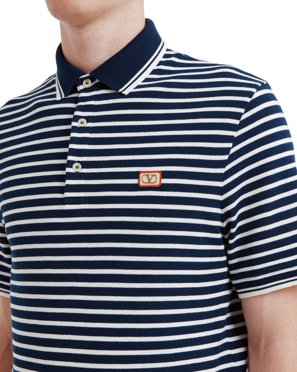 Cotton piqué polo with VLogo patch
